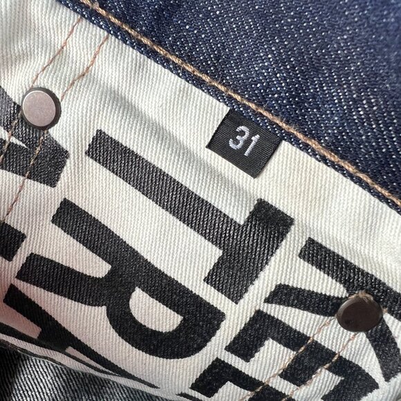 Rouge Territory Selvedge Jean Men Measured 33x30 Skinny Dark Blue 6 Pocket Denim - Picture 8 of 16